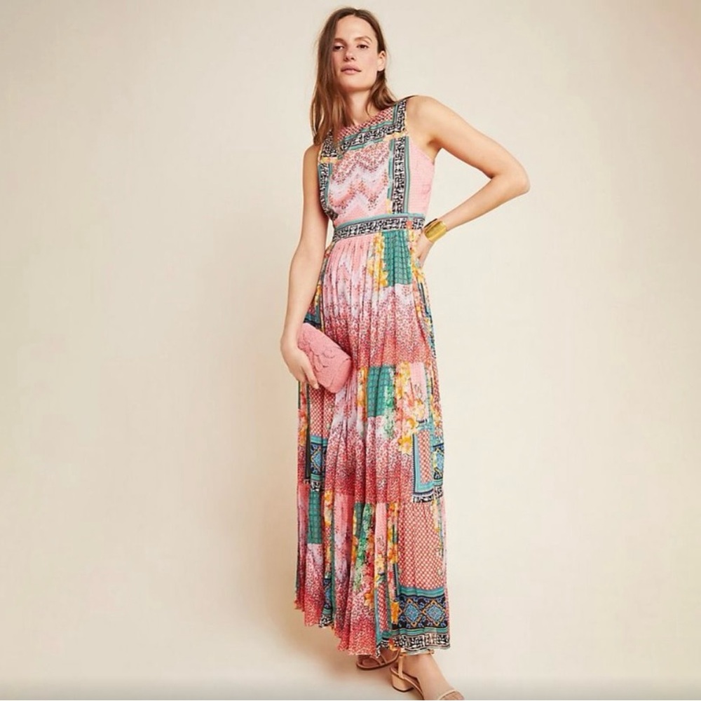 Anthropologie Bhanuni by Jyoti Bohemian Pink Maxi Dress